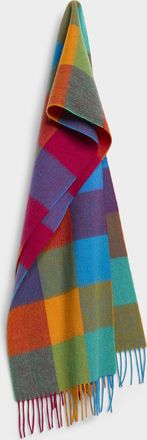 Le 31 Mens Colour block 100% wool scarf