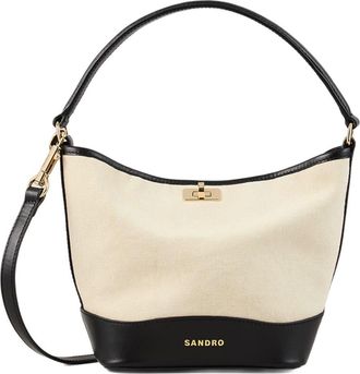 Sandro Tangoso small bag in Ecru /Black at Nordstrom, Size Medium