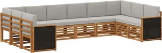vidaXL Conjunto De Sof&aacute;s De Exterior 7 Uds. Natural Y Gris Claro Vidaxl