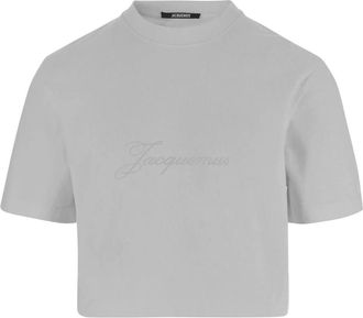 Jacquemus T-Shirts, female, Gray, Size: M Pigmento T-shirt