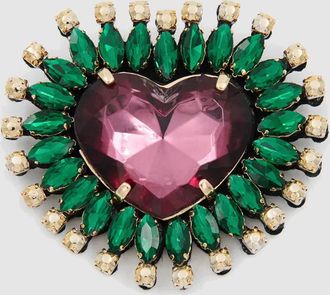 Essentiel Broche Koeur2 Vert Rose