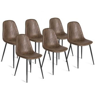 IDMarket Set Di 6 Sedie Vintage Marrone Dali