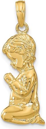 Diamond2Deal 14k Yellow Gold Praying Boy Pendant