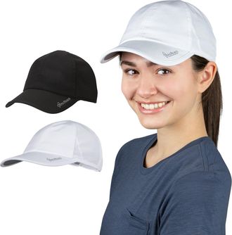 TrailHeads Womens Running Hat with UV Protection | UPF 50 Hats | Summer Hats for Women | Outdoor Hats - White and Black