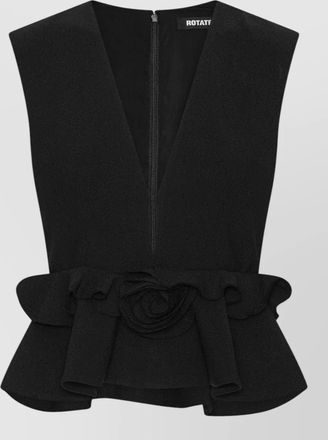 Rotate sleeveless v-neck peplum top