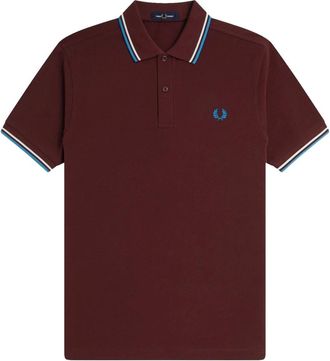 Fred Perry Tops, Heren, Rood, M, Twin Tipped Polo Court Blue