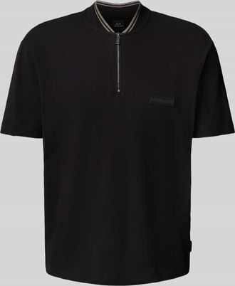 A|X Armani Exchange Poloshirt mit kurzem Reißverschluss in Black, Größe XXL