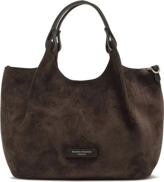 Gianni Chiarini Tassen, Dames, Bruin, ONE Size, Suède, Donkerbruine Dua Tas Zachte Suède