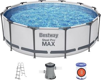 Trade Shop Trade Shop - Piscina Fuori Terra Rotonda Steel Pro Max 366x100 Cm 9150lt Pompa Scaletta 56418