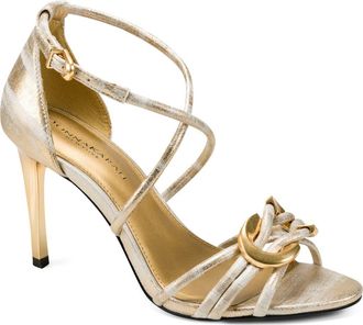 DKNY Sarah Ankle Strap Sandal in Ivory/gold at Nordstrom, Size 8.5