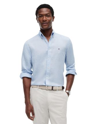 Tommy Hilfiger Overhemd Tommy Hilfiger Regular Fit lichtblauw gemeleerd