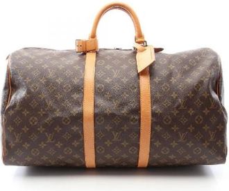 Louis Vuitton Pre-owned Keepall 55 Monogram Boston Bag - Dames - Vintage Weekendtas - Bruin - ONE Size - Leer - Vintage