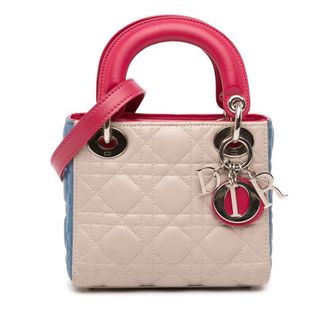 Dior Pre-owned Dior Mini Tricolor Lambskin Cannage Lady Dior Ladies 17-BO-1104