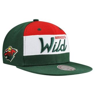 Mitchell & Ness Mens Mitchell & Ness Green Minnesota Wild Retro Script Colorblock Snapback Hat at Nordstrom