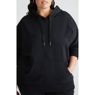 Universal Standard Lyria Fleece Hoodie in Black at Nordstrom, Size 2Xl