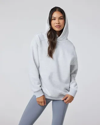 Vuori Clothing Restore Oversized Hoodie | Pale Grey Heather | XS, Size Extra Small
