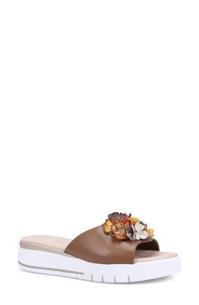 Ron White Ravella Platform Wedge Slide Sandal in Cognac at Nordstrom, Size 10-10.5Us