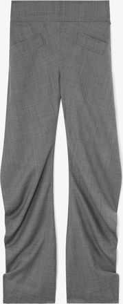Ganni Mixed Trousers in Grey Wool Melange