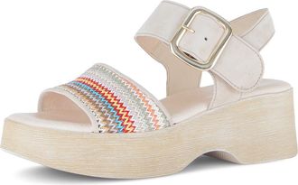 Gabor Ankle Strap Platform Sandal in Bone Multicolor at Nordstrom, Size 6.5Us