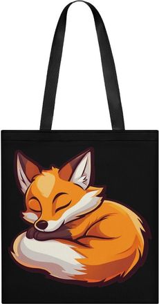 Generic Fox Sleeping Print Tote Bag for Women Men Shoulder Bags Purses Pouch Handbags