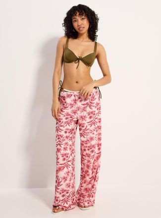 Simons Womens Vacation-pattern wide-leg pant