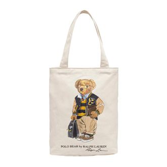 Polo Ralph Lauren Bolso Tote Shopper de Lona con Oso - Bags - Mujer - Beige - ONE SIZE