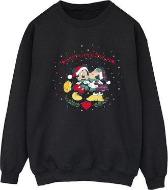 Disney Dames/Dames Mickey Mouse Mickey Minnie Kerstmis Sweatshirt (Zwart)