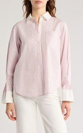 Derek Lam Wesley Sequin Button-Up Shirt in Primrose/Oregano at Nordstrom Rack, Size Small