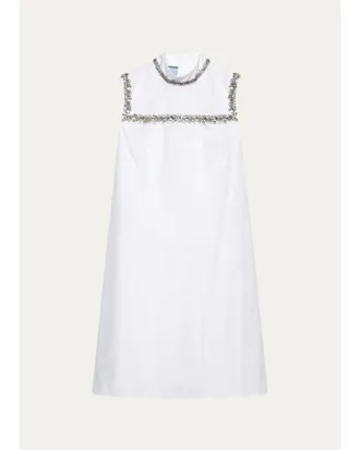 Prada Embellished Cotton Mini Dress
