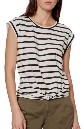 Sanctuary Knotted Muscle T-Shirt in Chalk White/Black Stripe at Nordstrom, Size X-Small