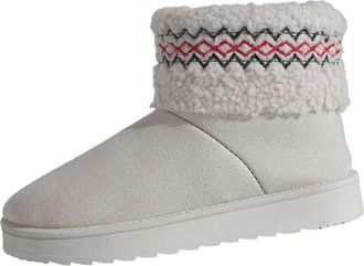 Generic White Female Versatile Ankle Boots with Velvet Comfort and Thick Sole for Everyday Activities