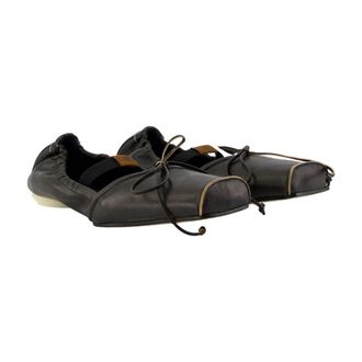 Maison Margiela Womens Leather Ballet Flat Brown Calfskin