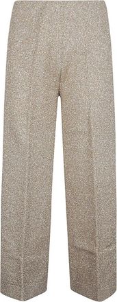 Circus Hotel Gouden wijde broek - Dames - Wijde Broeken - Beige - M - Broeken