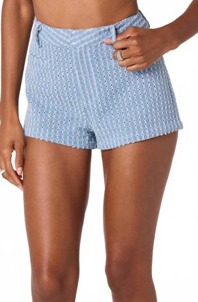 Astr Arden Denim Shorts In Blue