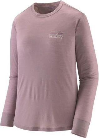Patagonia L/S Cap Cool Merino Graphic Shirt Merinoshirt f&uuml;r Damen | rosa