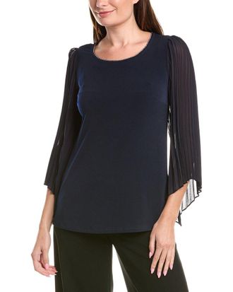 Joseph Ribkoff Pleated Sleeve Top