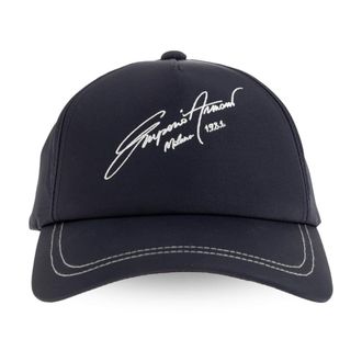 Emporio Armani Caps, male, Blue, Size: ONE SIZE Nylon and silk blend baseball cap