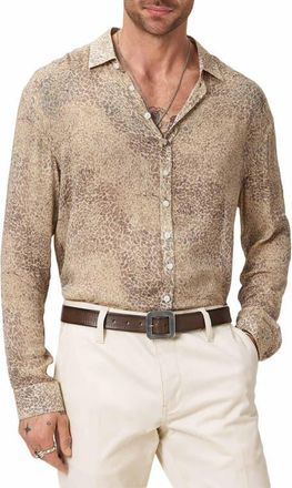 John Varvatos Bucks Button-Up Shirt in Light Khaki at Nordstrom, Size X-Small