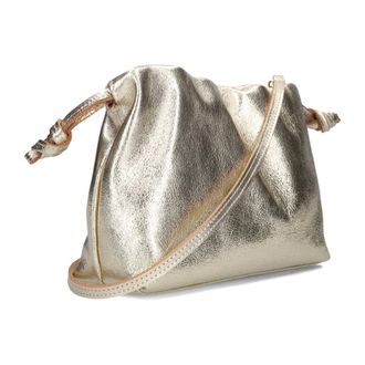 Notre-V Tassen, Dames, Geel, ONE Size, Katoen, Gouden Schoudertas Arela