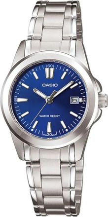 Casio Womens Blue Dial Analog Watch with Stainless Steel Bracelet - LTP-1215A-2A2D