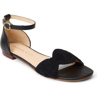 Jack Rogers Laurin Ankle Strap Sandal in Black/Black Nap at Nordstrom Rack, Size 5.5