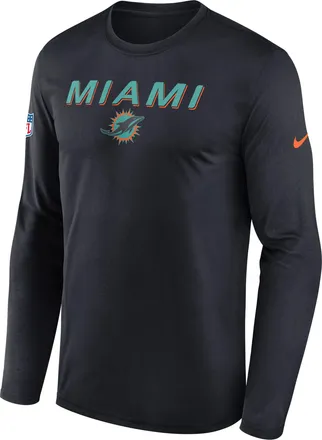 Nike Miami Dolphins Rivalries Collection Sideline Legend Nike Mens Dri-FIT NFL Long-Sleeve T-Shirt in Blue | 02TJ4FA9P-X5L