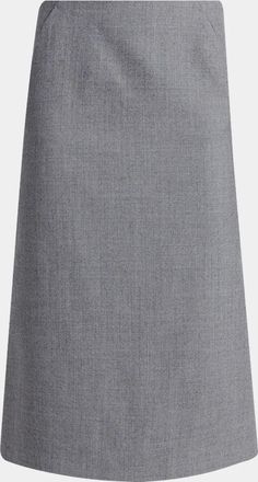 Alexander McQueen Godet-Pleat Wool Midi Skirt