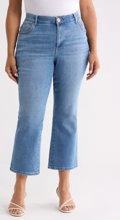 Wit & Wisdom Bennett High Waist Ankle Barely Bootcut Jeans in Light Blue Artisanal at Nordstrom, Size 18W