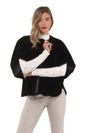 Gorski Reversible Collarless Shearling Lamb Jacket in Black/black at Nordstrom, Size X-Small