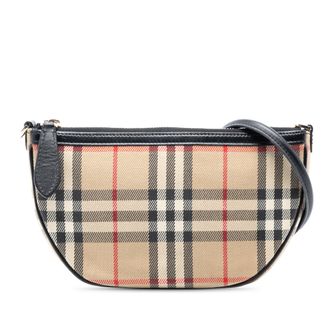 Burberry Tweedehands House Check Canvas Olympia Schoudertas