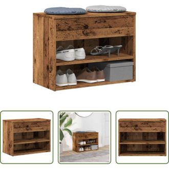 vidaXL vidaXL Scarpiera in truciolato - Scarpiera Legno Antico 60x30x45 cm in Legno Multistrato