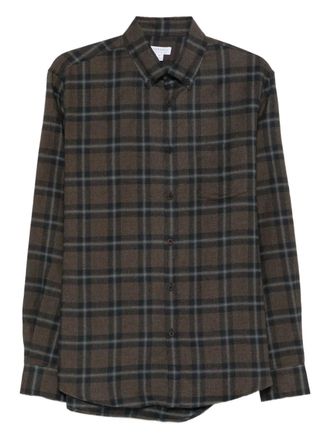 Sunspel checked shirt - Brown