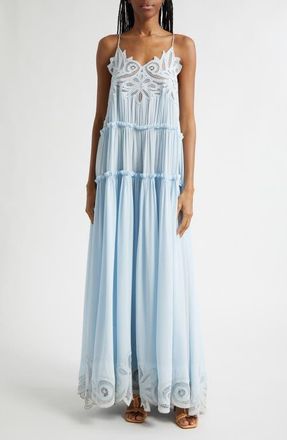Ulla Johnson Filippa Silk & Lace Gown in Adriatic at Nordstrom, Size 10