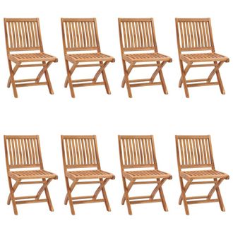 vidaXL Vidaxl - Sillas De Jard&iacute;n Plegables 8 Unidades Madera Maciza De Teca